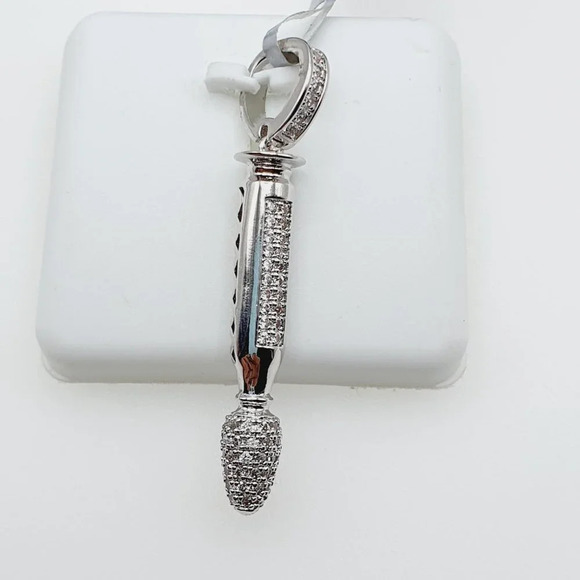 "925 Sterling Silver Plated CZ Pendant, INUS1BR099 - Picture 4 of 8